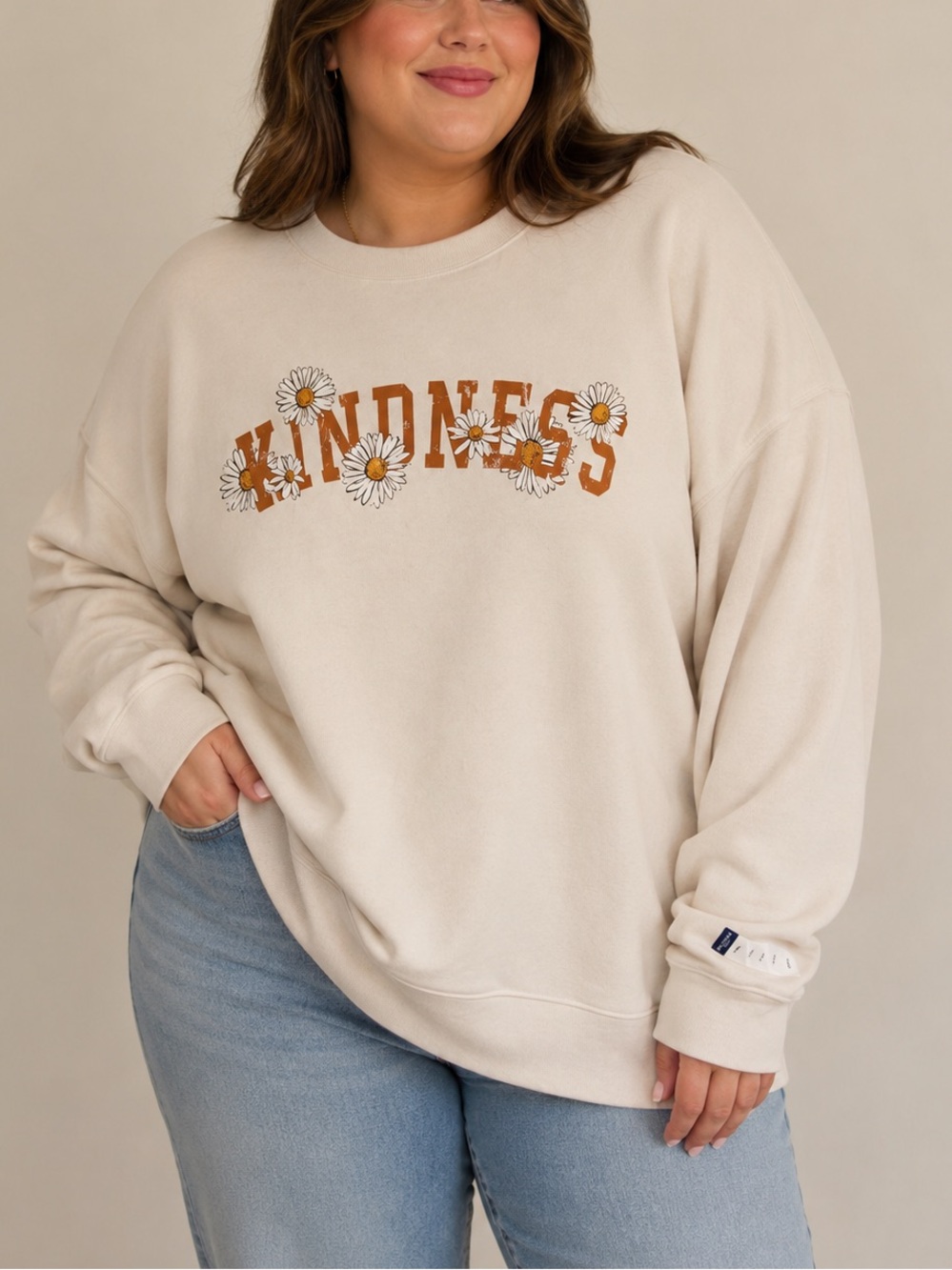 ARIZONA JEAN Co Embroidered Ivory Sweatshirt- Size XXXL